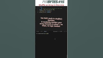 🌀 Shuffle an Array Randomly in One Line| PHP Bytes #15 #php  #coding #phpbytes