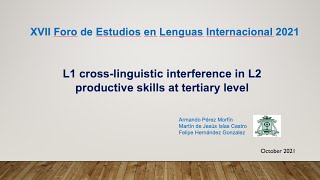 L1 cross-linguistic interference in L2 productive skills at tertiary level