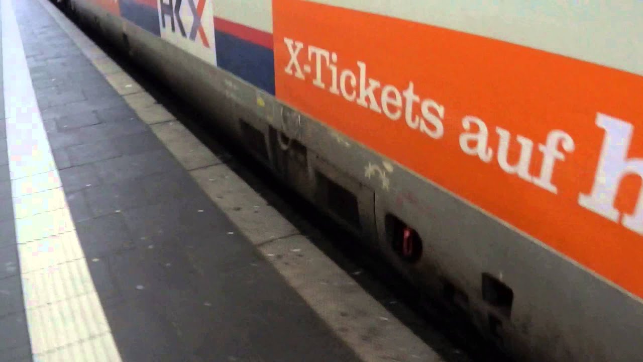 Going into HKX E-Loc Taurus ES 64 U2 030 + NMBS I6 @ Düsseldorf Hbf, Germany