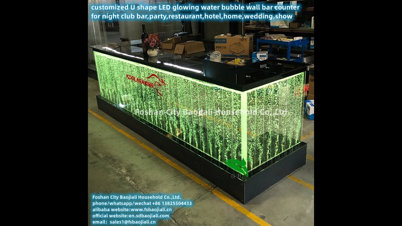 customized U shape LED glowing water bubble wall bar counter YouTube