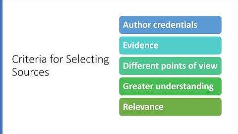Evaluating and Selecting Sources for the Literature Review