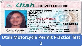 Utah Motorcycle Permit Practice Test 1