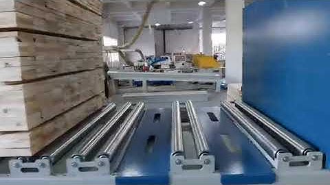 SF8010 wood stacking machine with 4 side planer, and with chain transport