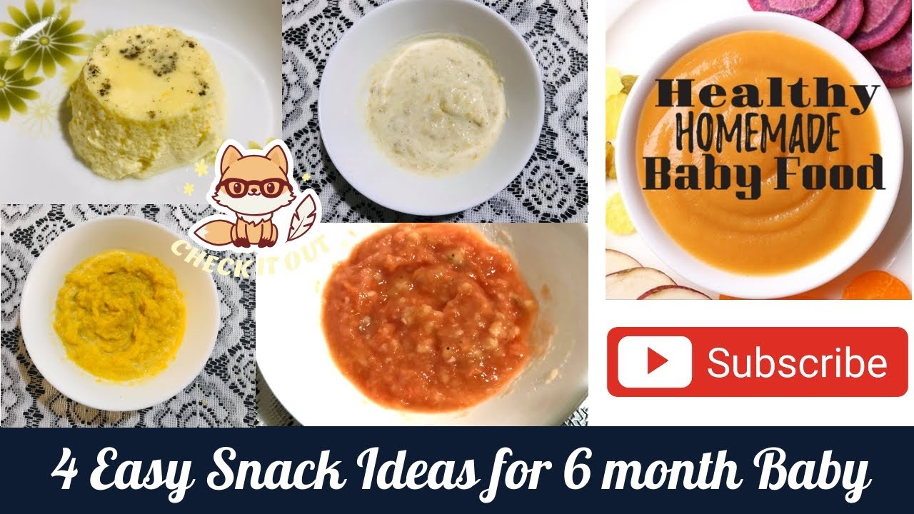 👶 Healthy Homemade Baby Food| EP 01| 4 Easy Food Ideas for Babies of  6-7 Months | Quick Snack Ideas