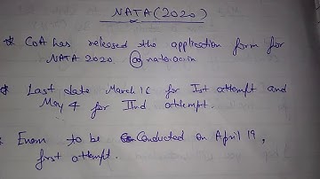 NATA 2020 application form released || nata application form 2020 released