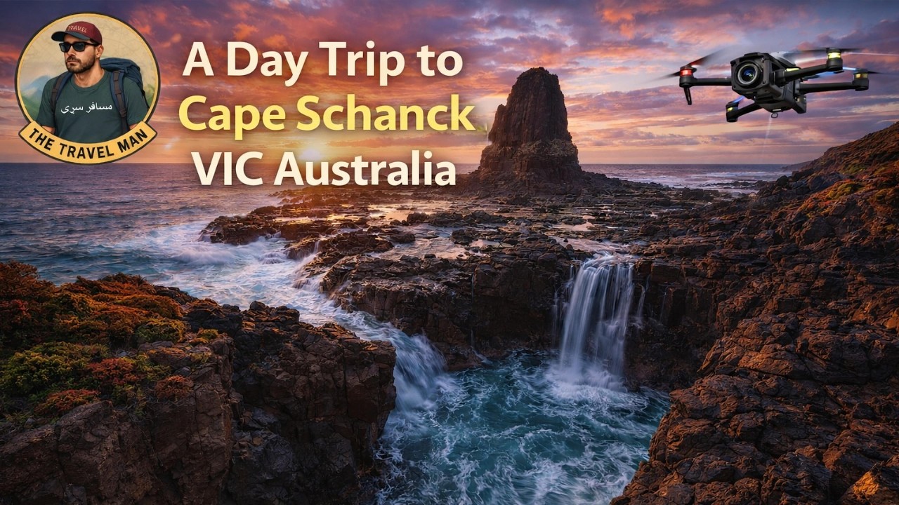 Виды с дрона на мыс Шанк и прибрежная прогулка, дикие скалы и могучий океан, полуостров Морнингто...