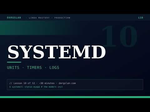 Linux Mastery - systemd Tutorial — Units, Timers, journald in 30 Minutes #10