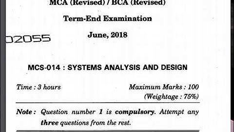 MCS-014 question paper june 2018
