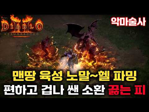[디아블로2 레저렉션] 맨땅 악마술사(워록) 노말~헬 파밍까지 악마소환 끓는피 빌드 가이드!