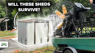 Destroying Sheds with Wind (Metal vs. Plastic Test)