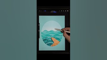 Wavy Water and Wooden Dock Drawing | Draw With iPad Procreate #shorts