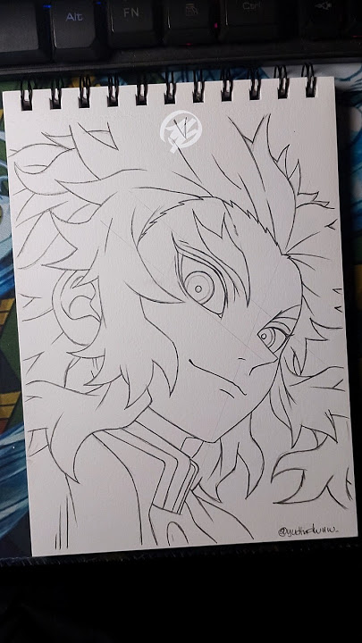 Drawing Rengoku Kyojuro 🔥 Demon Slayer ✨ #shorts #rengoku #demonslayer #kimetsunoyaiba