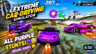 ALL Purple Sport Cars Dangerous Stunts // Biggest Bridge Challenge // Extreme Car Driving Simulator  screenshot 3