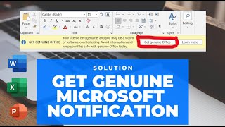 [fix] how to remove get genuine office notification on microsoft office products