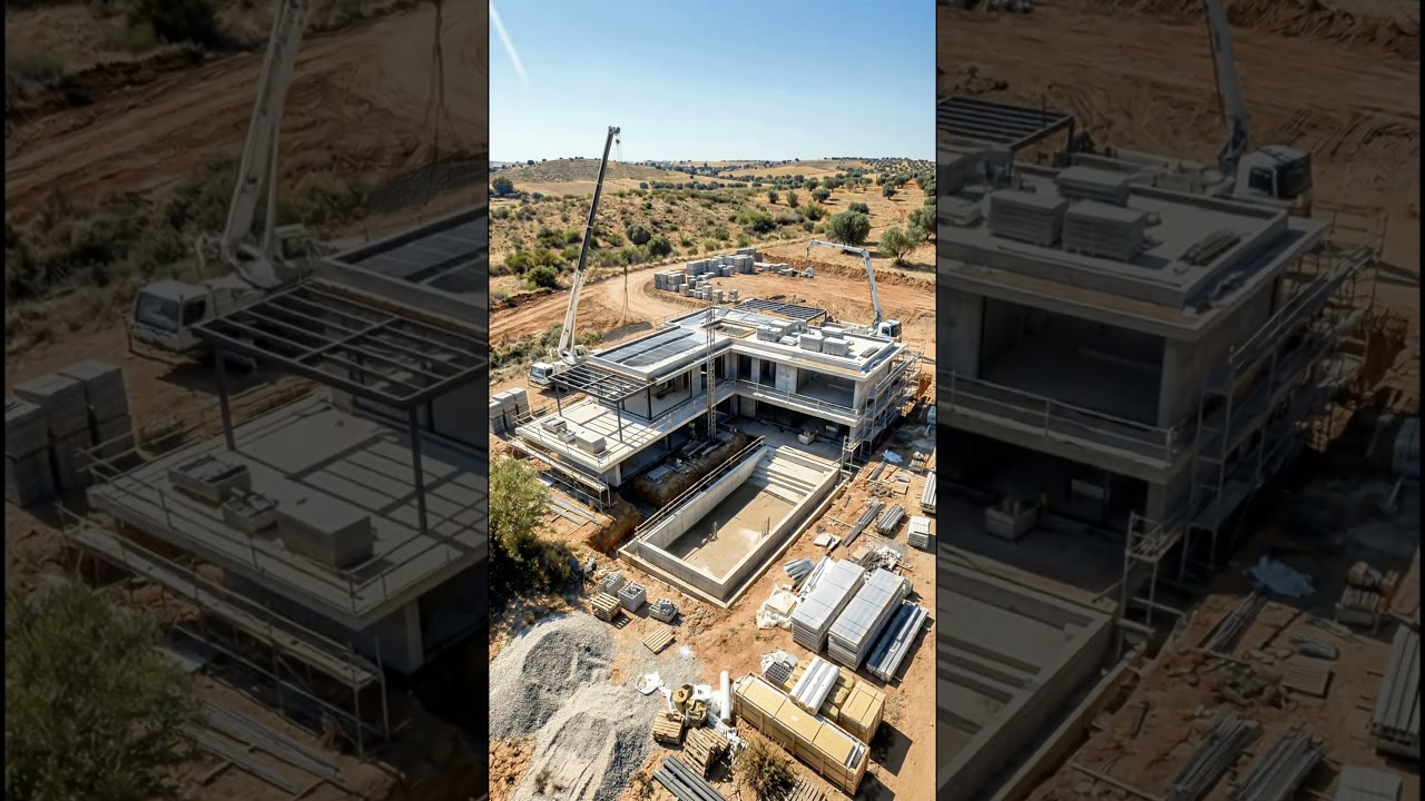 $100M Smart Villa Build Timelapse (Madrid) | Pool, Solar Roof & Hypercars 