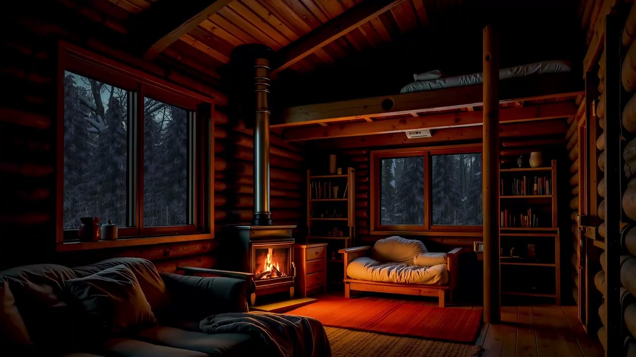 Relaxing Rain & Fireplace for Deep Sleep 💦🔥- Goodbye Stress, Hello Restful Nights