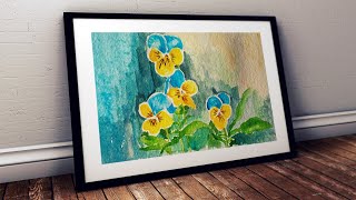 PANSIES WATERCOLOUR PAINTING TUTORIAL | HOW TO PAINT FLOWERS WITH WATERCOLORS | PANSY FLOWER DRAWING