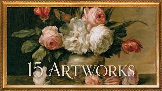 15 Vintage Pink roses and white peonies Oil Painting | Frame TV Art 4K with Soft Piano screenshot 3