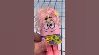 Spongebob strawberry with milk candy jelly gummy food mukbang