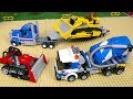 Lego Concrete Mixer, Excavator, Dump Truck, Police Cars & Tractor Construction Toy Vehicles for Kids