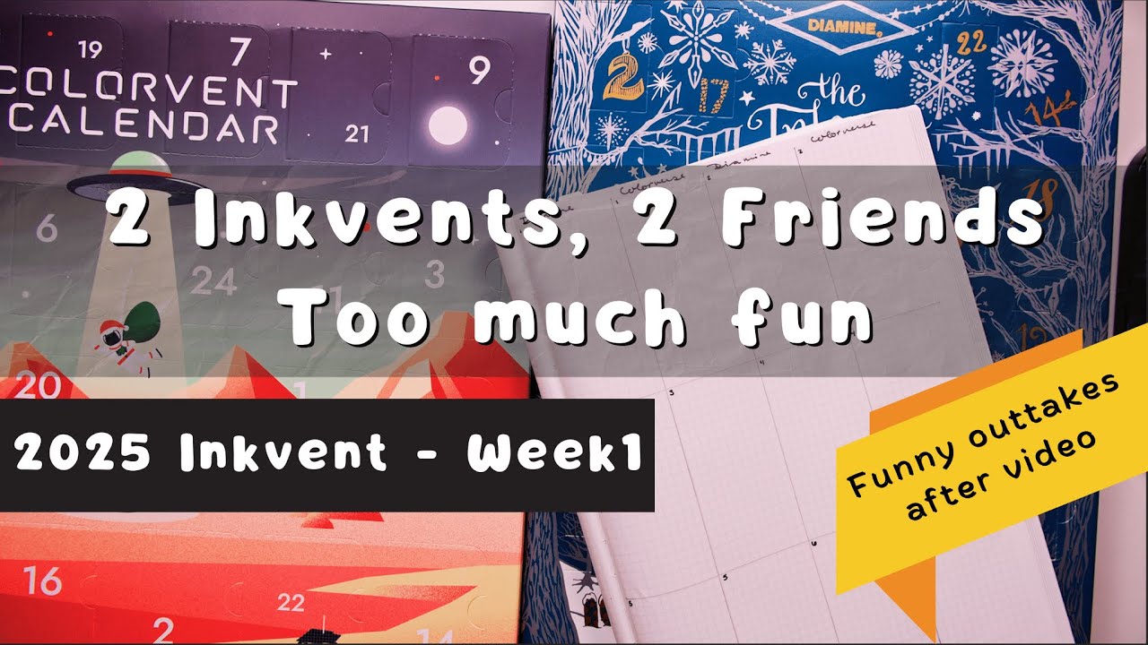 Календарь Inkvent Chaos — 2025 | Неделя образцов 1 | Чернила для перьевых ручек Diamine и Colorverse