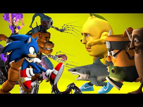 BLUE BLUR RUMBLE: Sonic vs FNAF vs Italian Braintots vs Poppy Playtime Chapter 5