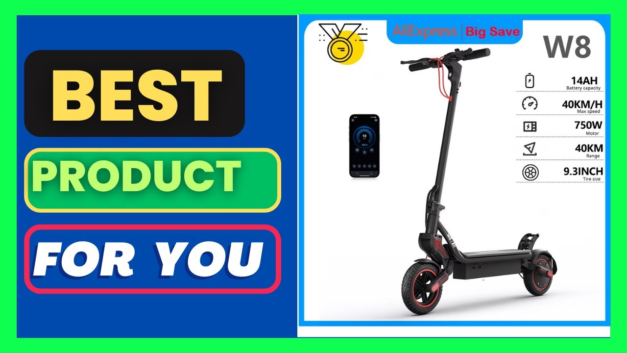 W8 Electric Scooter 9.3" Tire 750W 48V 14Ah 40km Range Dual