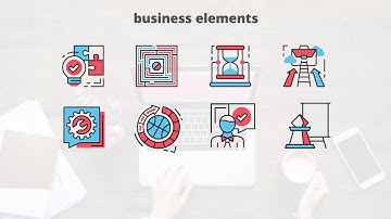 Business Elements – Thin Line Icons | After Effects Project Files - Videohive template