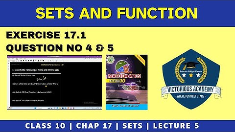 Exercise 17.1 Question 4 and 5 | Sets and Functions | Class X Sindh Board | Class X Chapter 17