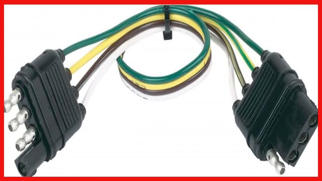 Hopkins 12 Inch 4-Wire Flat Trailer Plug Extension for Ford Towing Packages