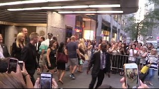 Heidi Klum and Howie Mandel on way to work.