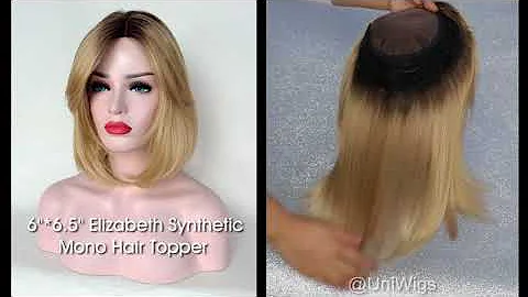 Elizabeth Synthetic Mono Hair Topper in Creamy Ice...
