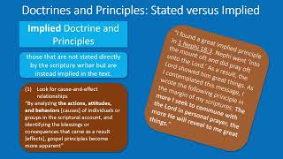 Help Learners Identify Doctrines and Principles (Implied)
