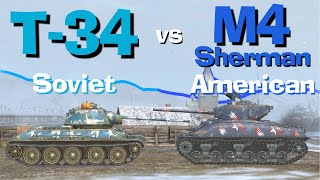 WOT Blitz Face Off || T-34 vs M4 Sherman