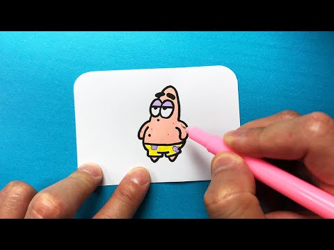 Come disegnare Patrick Star da SpongeBob SquarePants super cute e semplice passo per passo