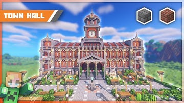 【Minecraft】How to build a Town Hall #16 | Brick survival Base
