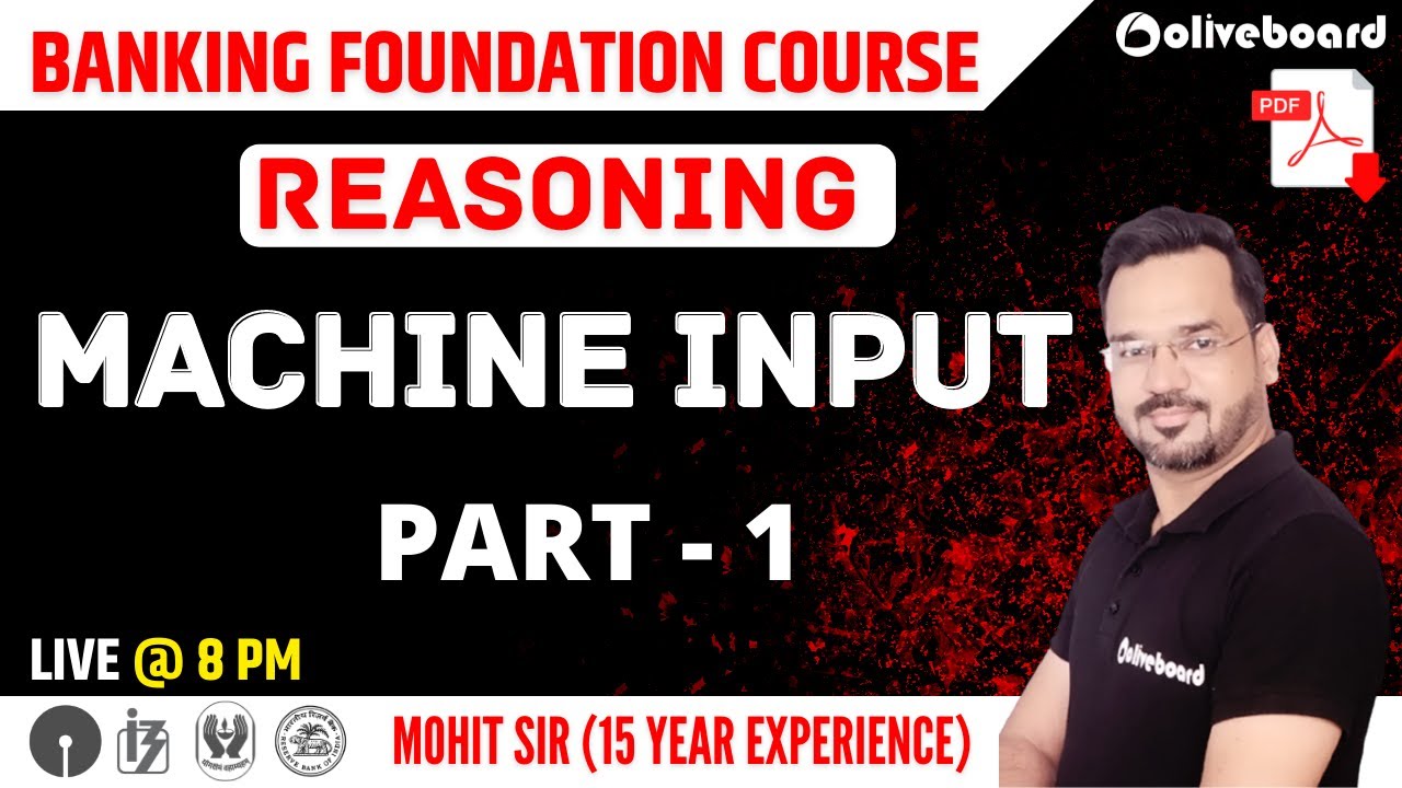 Machine Input Reasoning for Bank Exams | Part - 1 | Banking Foundation ...