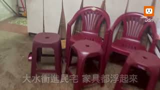 雨彈轟炸！彰化伸港一片汪洋 住家物品漂流