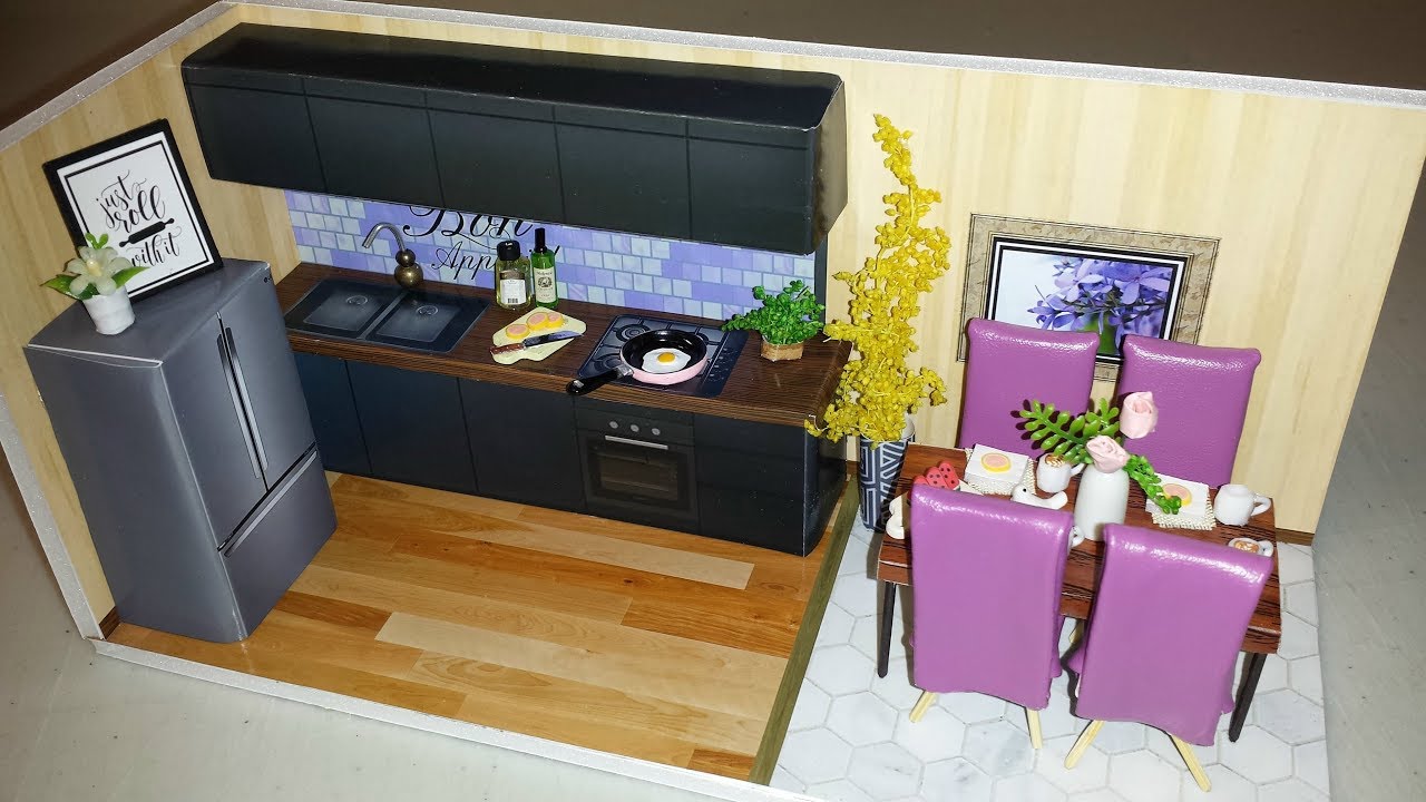 DIY Miniature Modern Dollhouse Kitchen YouTube DIY Miniature Modern Dollhouse Kitchen YouTube