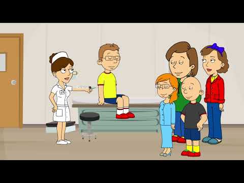 Classic Caillou misbehaves at flu Shot and Gets Grounded