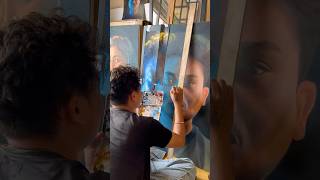 Self portrait on going || Hyper realism painting #chhattisgarh  #viralshort  #oilpainting