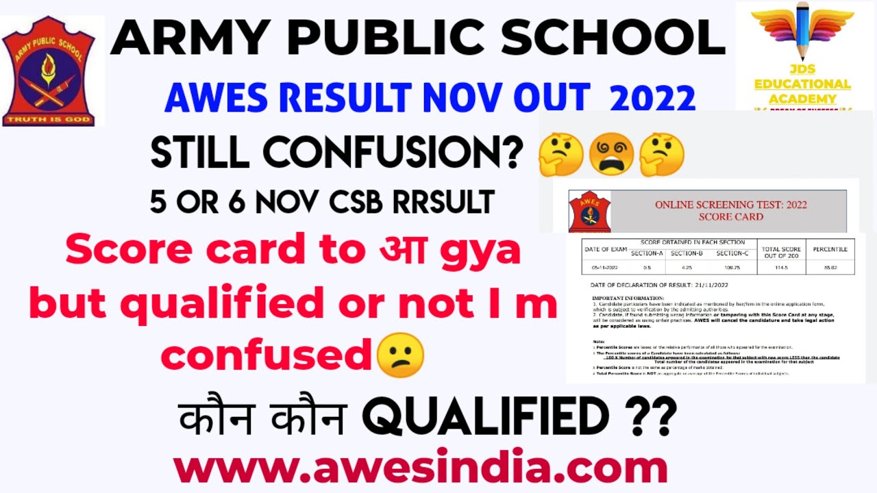 army public school result 2022/awes result 2022/awes nov result 2022/awes minimum qualifying mark