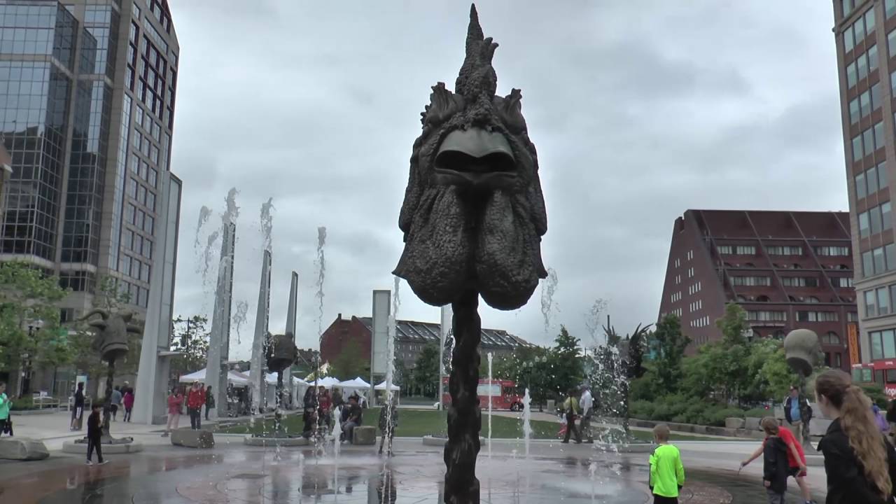 Public Art On the Greenway - Circle of Animals/Zodiac Heads: Bronze, 2010 Around the Rings Fountain