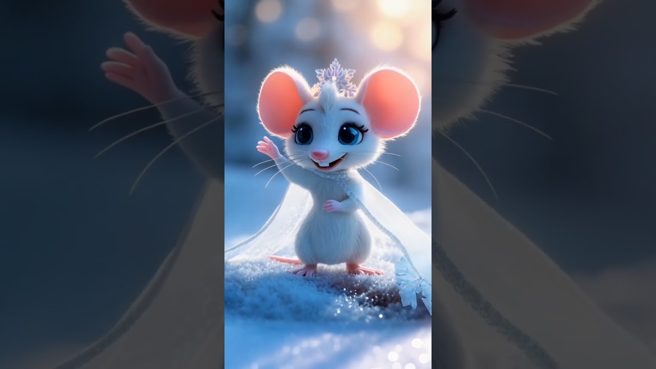 "Tiny Elsa Mouse in a Snowy Spell ❄️✨"