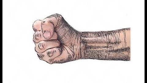 Crosshatching a hand (fist) using procreate