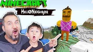 Minecraftta Dev Gi̇bi̇ Hello Neighbor Kazim Usta Yaptik 3 Ki̇şi̇ Minecraft Oynuyoruz