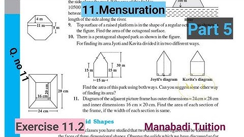 8th class maths| Chapter 11| Mensuration| 💁Exercise 11.2 |Q no 11 |Part 5 |CBSE| NCERT|