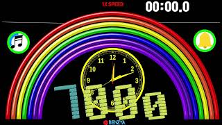 rainbow 700 seconds countup timer  alarm🔔