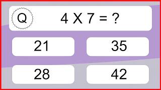 20 Multiplication Quiz Exercises for Kids