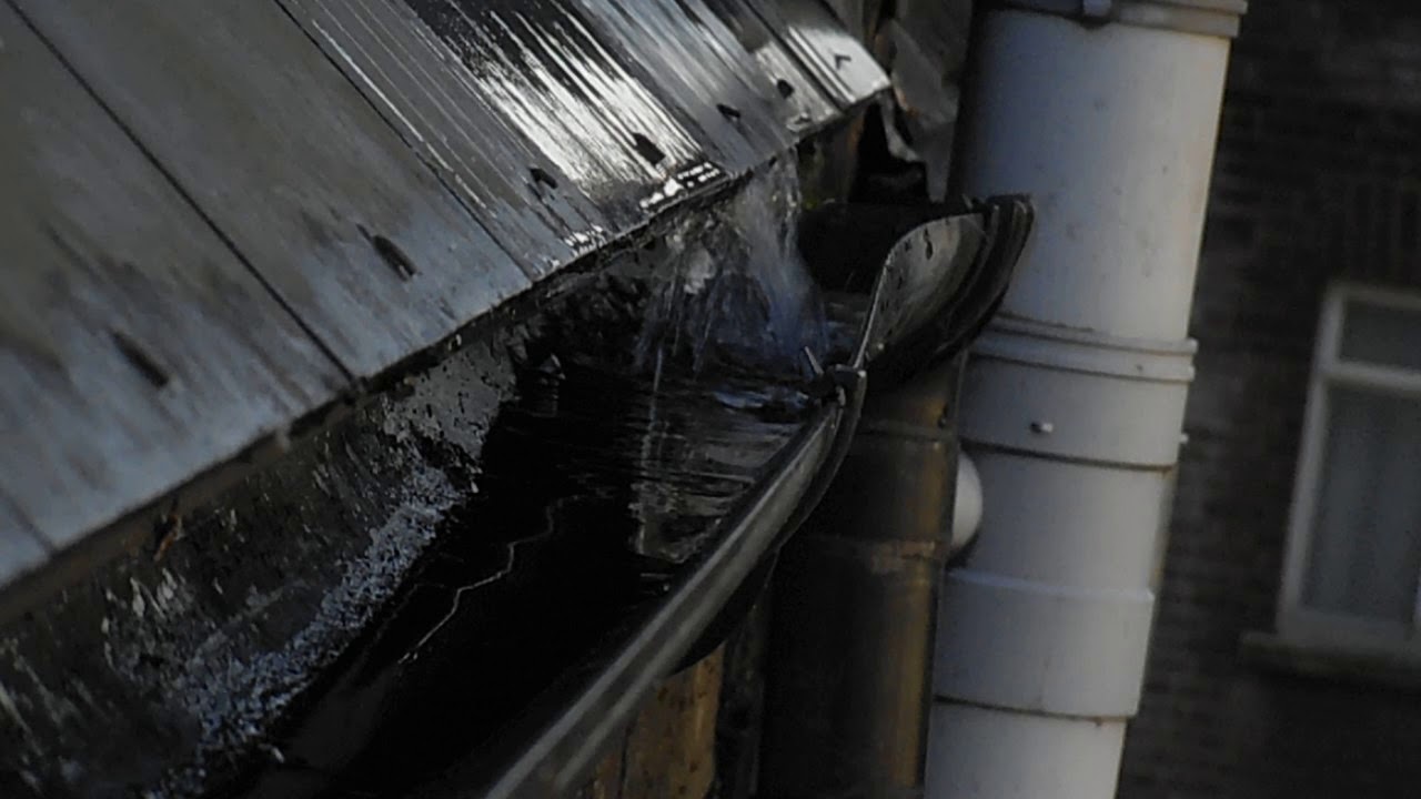 Roof gutter leak January 20th 2020 YouTube